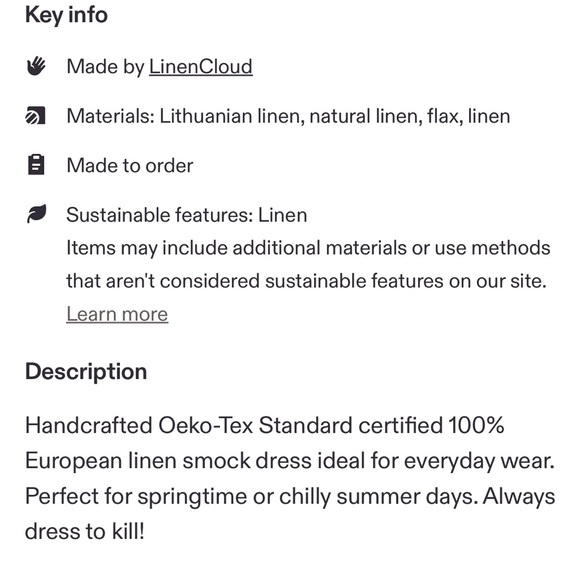 Linencloud linen lavender Tunic Midi dress 3/4 sleeve dress. - Picture 11 of 14